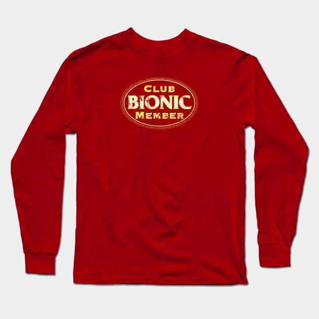 Bionic Club Member in Yellow and White/Distressed Long Sleeve T-Shirt by YOPD Artist